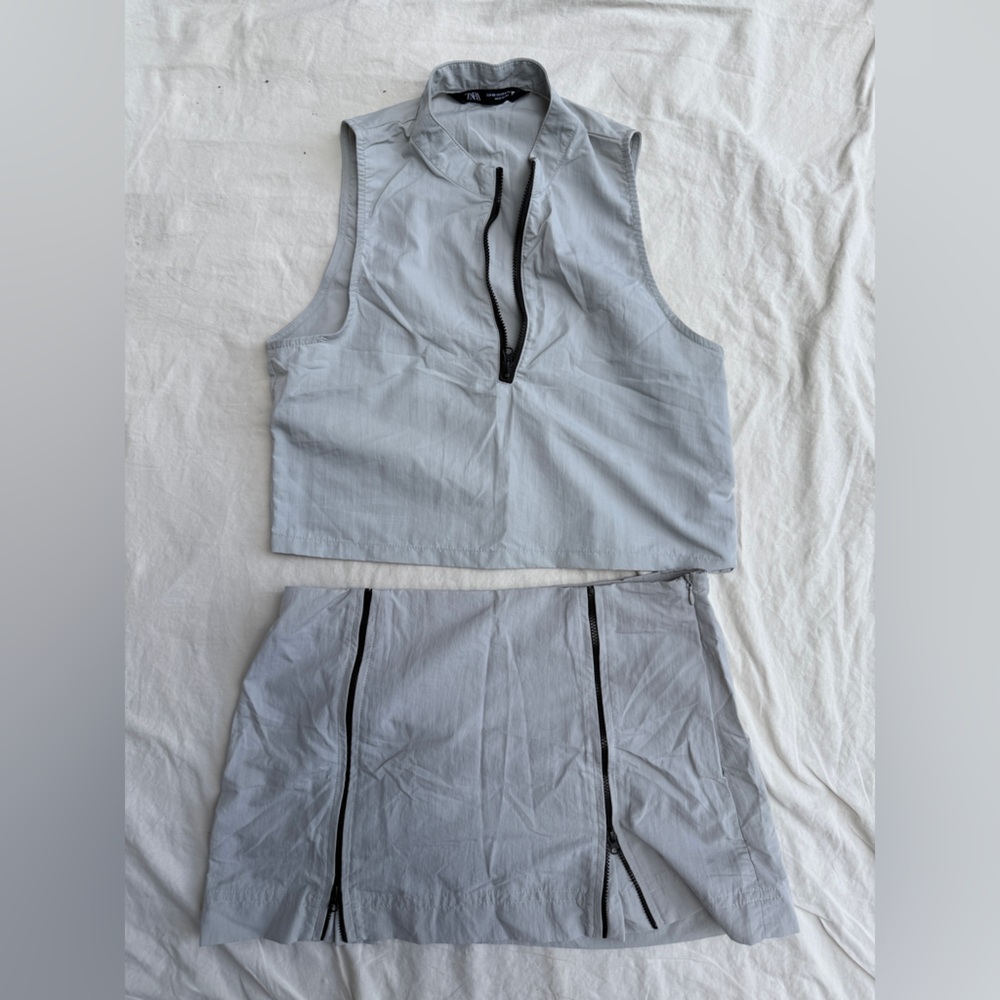 Zara Light Gray Garment with Black Trim